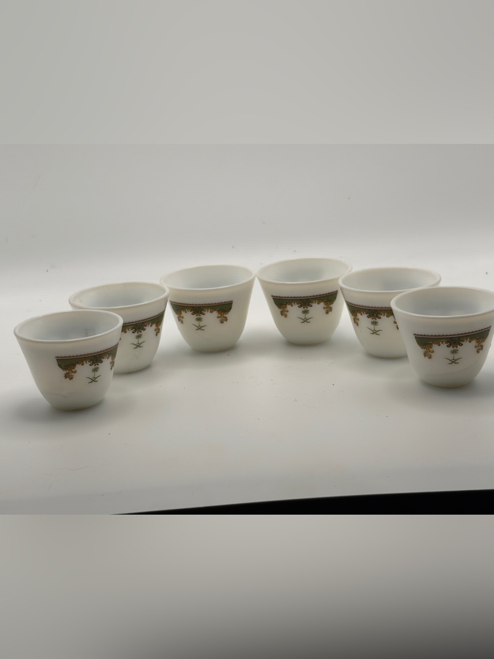 Set of 6 Saudi Arabian Espresso Tea Porcelain Cups Made in Korea 1 3/4”